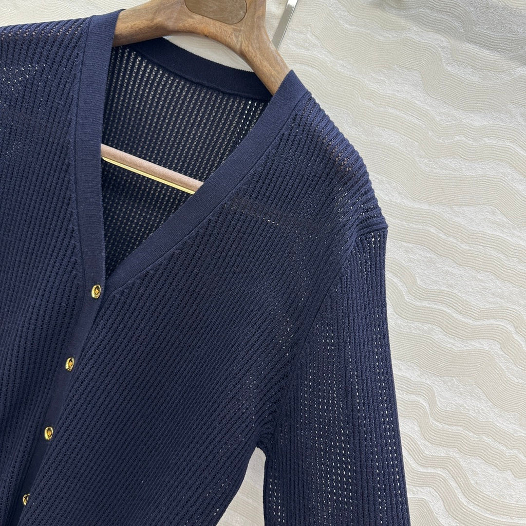LP 25 V-neck Cardigan Blue Cotton 265181