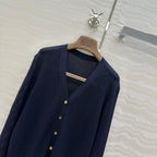 LP 25 V-neck Cardigan Blue Cotton 265181
