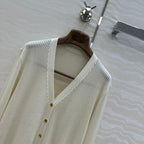 LP 25 V-neck Cardigan Cream Cotton 265177