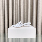 Loewe 25 Petal Anagram Slide 45mm White Sheepskin