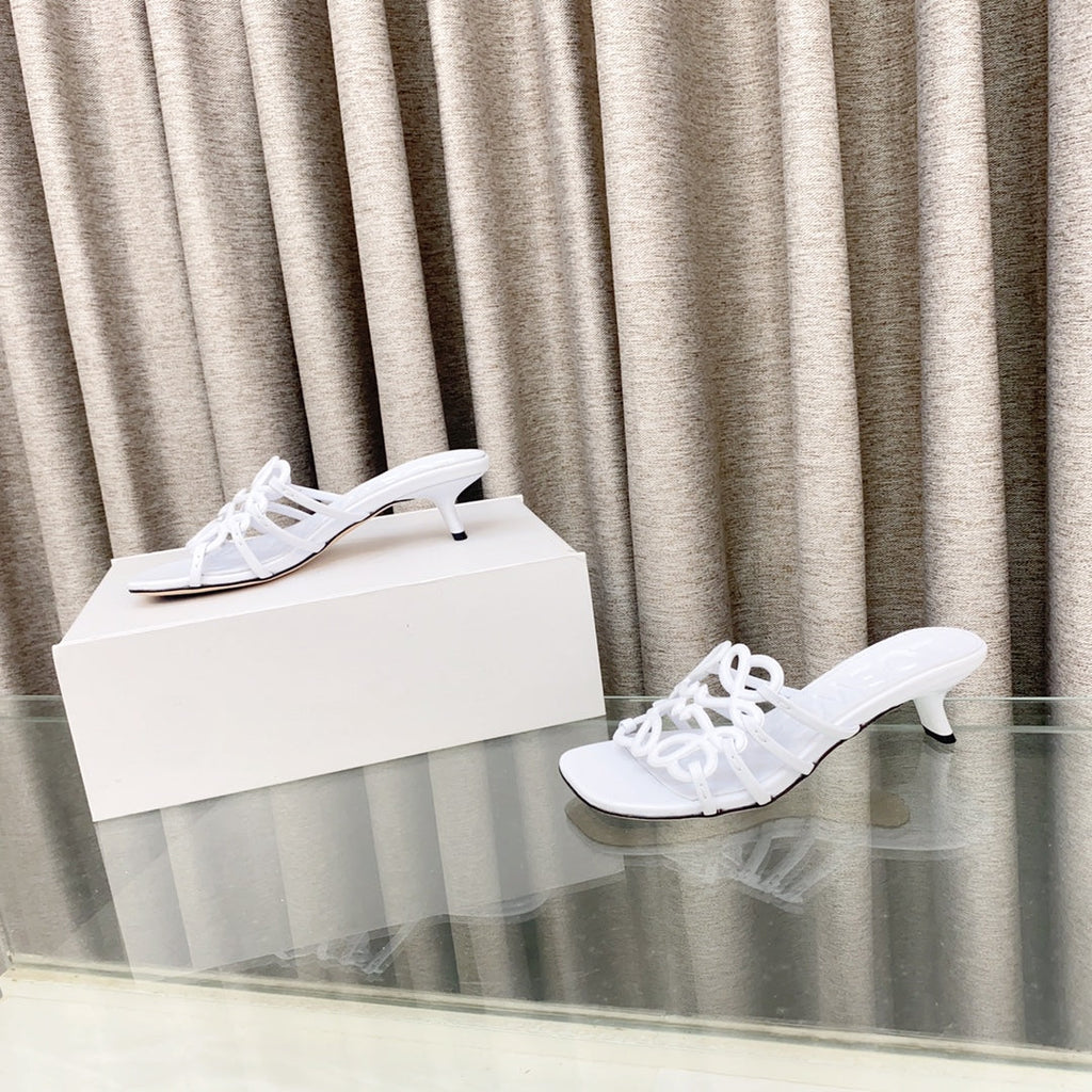 Loewe 25 Petal Anagram Slide 45mm White Sheepskin