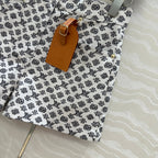 LV 25 Advanced Logo Denim Shorts Black White Poliester