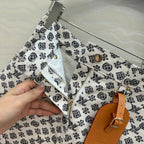 LV 25 Advanced Logo Denim Skirt Black White Poliester