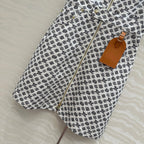 LV 25 Modern Logo Denim Long Vest Dress Black White Poliester