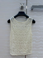 CD Hollow Vest Light Cream Cotton