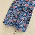 LV 25 Monogram Floral Denim Vest Dress Multicolor Cotton