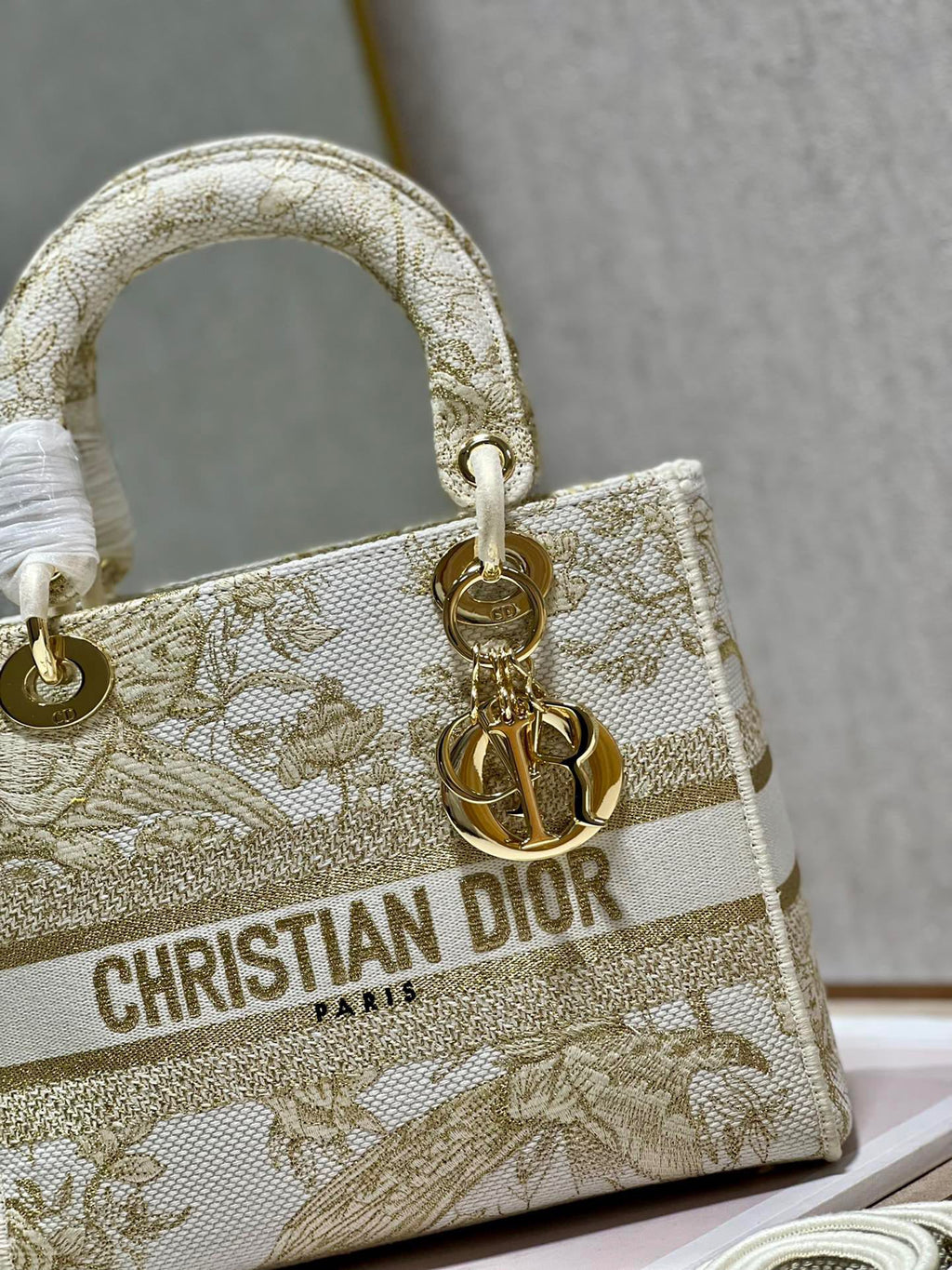 CD Golden Magpie 24 Lady Dior Bag Canvas 336736