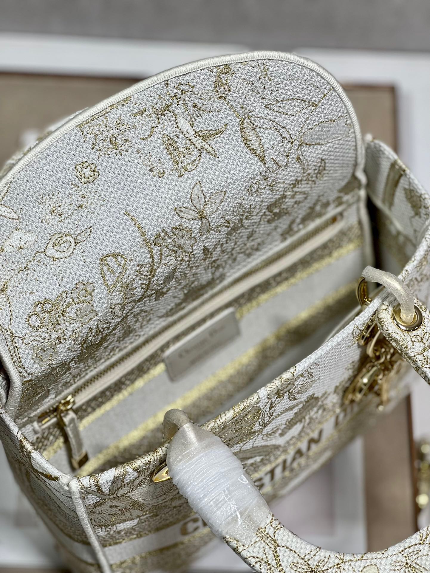 CD Golden Magpie 24 Lady Dior Bag Canvas 336736