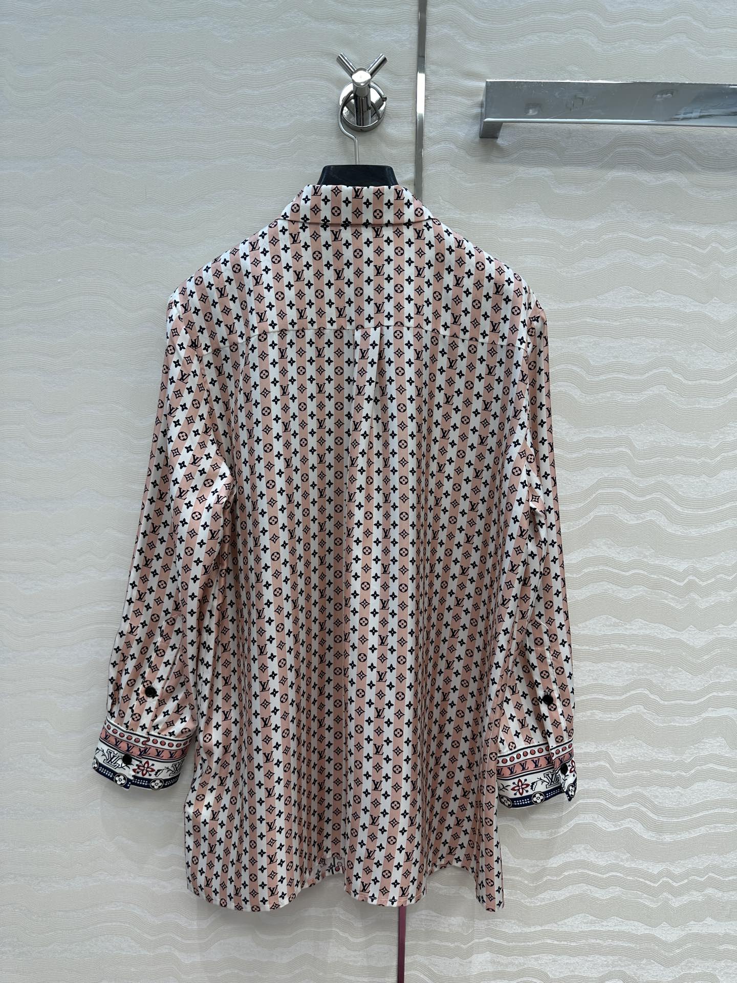 LV Monogram Floral Print Island Resort Shirt Multicolor Silk