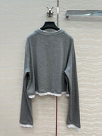 Prada Long-sleeved T-shirt Gray Cotton