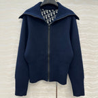 CD 25 Double-Sided Cardigan Navy Blue Cashmere
