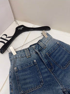CD Rolled Denim Short Blue cotton