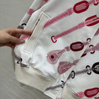 HM 25 Jacket White Mix Red Cotton 02663