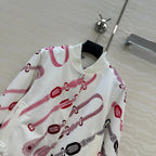 HM 25 Jacket White Mix Red Cotton 02663