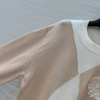 HM 25 Sweater Light Beige Mix White Cotton 02660
