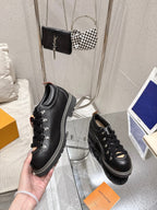 LV Pharrell and Nigo Hiking Shoes Black Sheepskin 383741