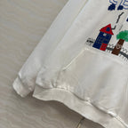 Celine 25 Hooded Sweatshirt White mix colors Cotton