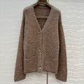 LP 25 V-neck Cardigan Brown Alpaca Wool 291829