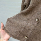 LP 25 V-neck Cardigan Brown Alpaca Wool 291829