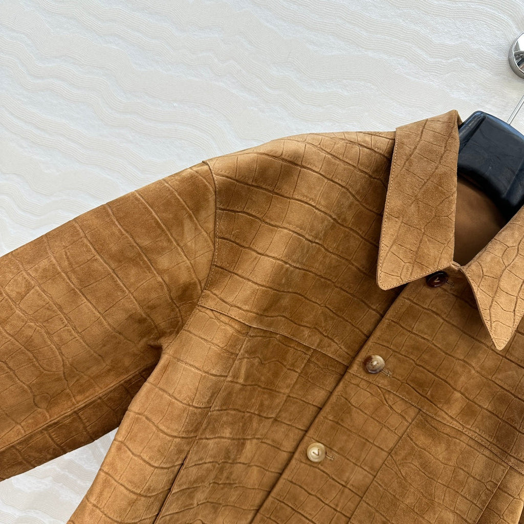 Loewe 25 Suede Jacket Windsor Tan