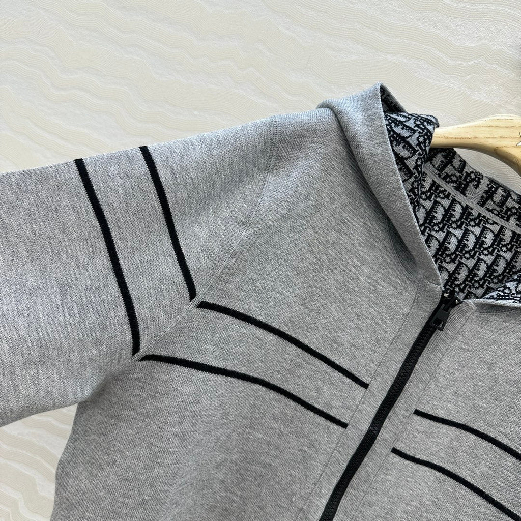 CD Hooded Jacket Grey Wool Cashmere