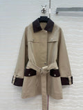 HM 25 Jacket Light Brown Fabric Mixed With Leather 02654