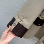 HM 25 Jacket Light Brown Fabric Mixed With Leather 02654