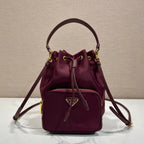 PRA bucket bag 23 burgundy nylon fabric 280826