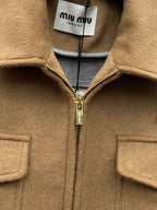 Miu Miu 25 Jacket Camel Wool Cotton