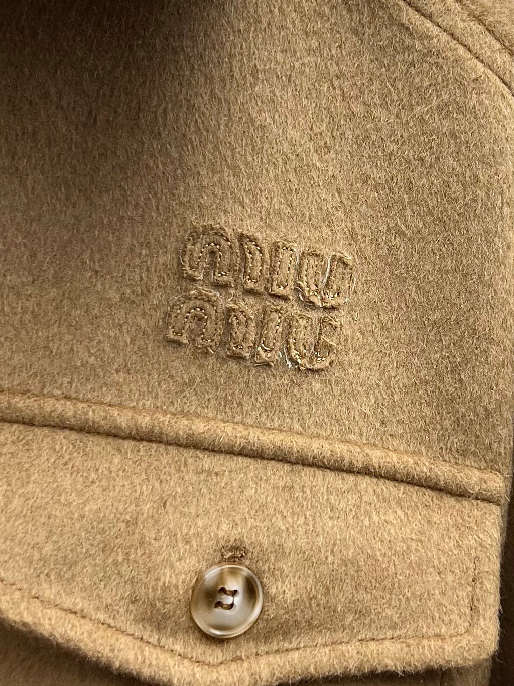 Miu Miu 25 Jacket Camel Wool Cotton