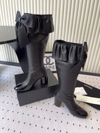 CC 25 Bow Elastic Boot Black Lambskin 514029