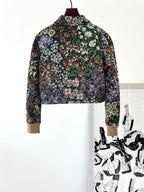 Celine 25 Flower Jacket Green mix colors Cotton