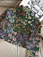 Celine 25 Flower Jacket Green mix colors Cotton