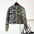 Celine 25 Flower Jacket Green mix colors Cotton