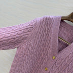 LP 25 V-neck Purple Wool 305054