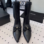 CC 25 Bow-knot Short Boot Black Sheepskin 514063