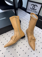 CC 25 Bow-knot Short Boot Camel Sheepskin 514065