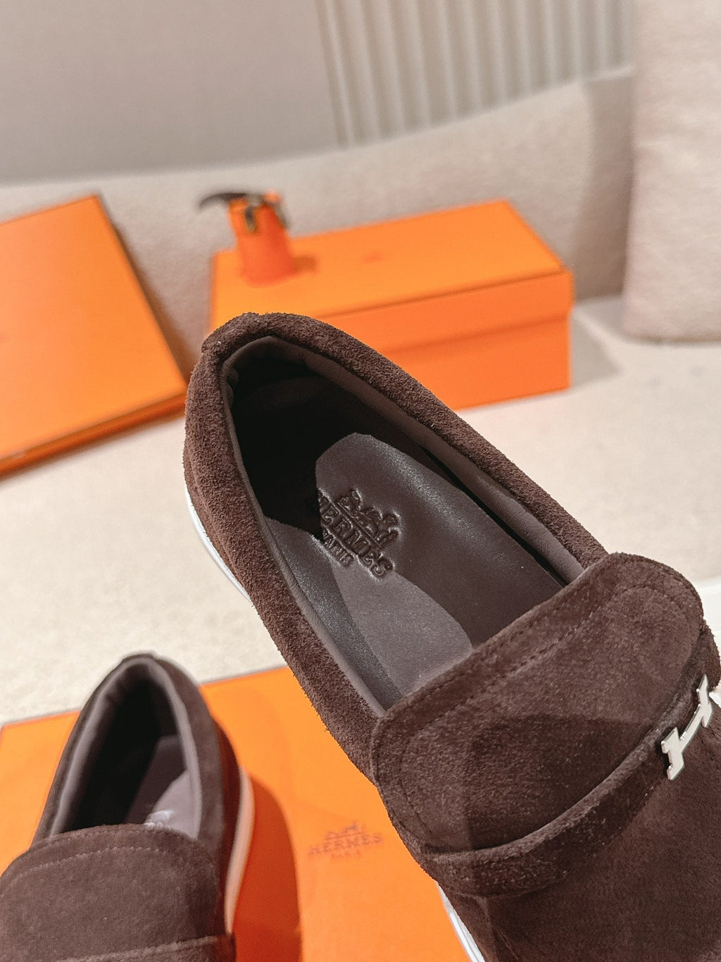 HM 25ss Loafers Dark Brown Suede 577159