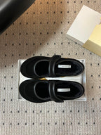 The Row 2025 Ballet Flat Black Suede Wool 561592