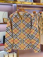 Burberry 25 Plaid Zip-up Cardigan Sweater Wool Cashmere