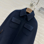 LP 25 Gilda Cape Navy Blue Cashmere Wool 314026