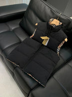 Burberry 25 Down Vest Black Mix Colors Polyester Cotton