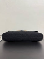 Chanel 2025 Maxi Flap Bag With Top Handle 56cm Black Wool Leather