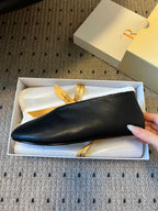 The Row 2025 Stella slip-on Shoe Black Sheepskin Wool 561640