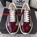 Pra 2025 Sneaker Burgundy Gray Patent Leather Mesh 554585