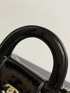 Chanel 2026 Kelly Bag 19cm Quilted Black Patent Leather