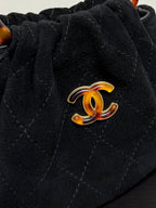 Chanel 2026 Mini Pouch 16cm Black Tortoiseshell Suede Effect Plexi