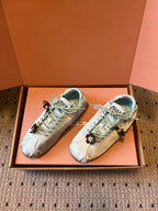 Miu Miu 2026  Plume Sneaker With Floral Charm Light Blue Satin 621342