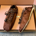 Miu Miu 2026  Plume Sneaker With Floral Charm Dark Brown Satin 621343
