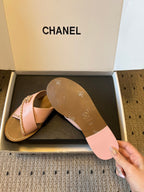 CC 26s Flat Sandals Pink Brown Cowhide 627193